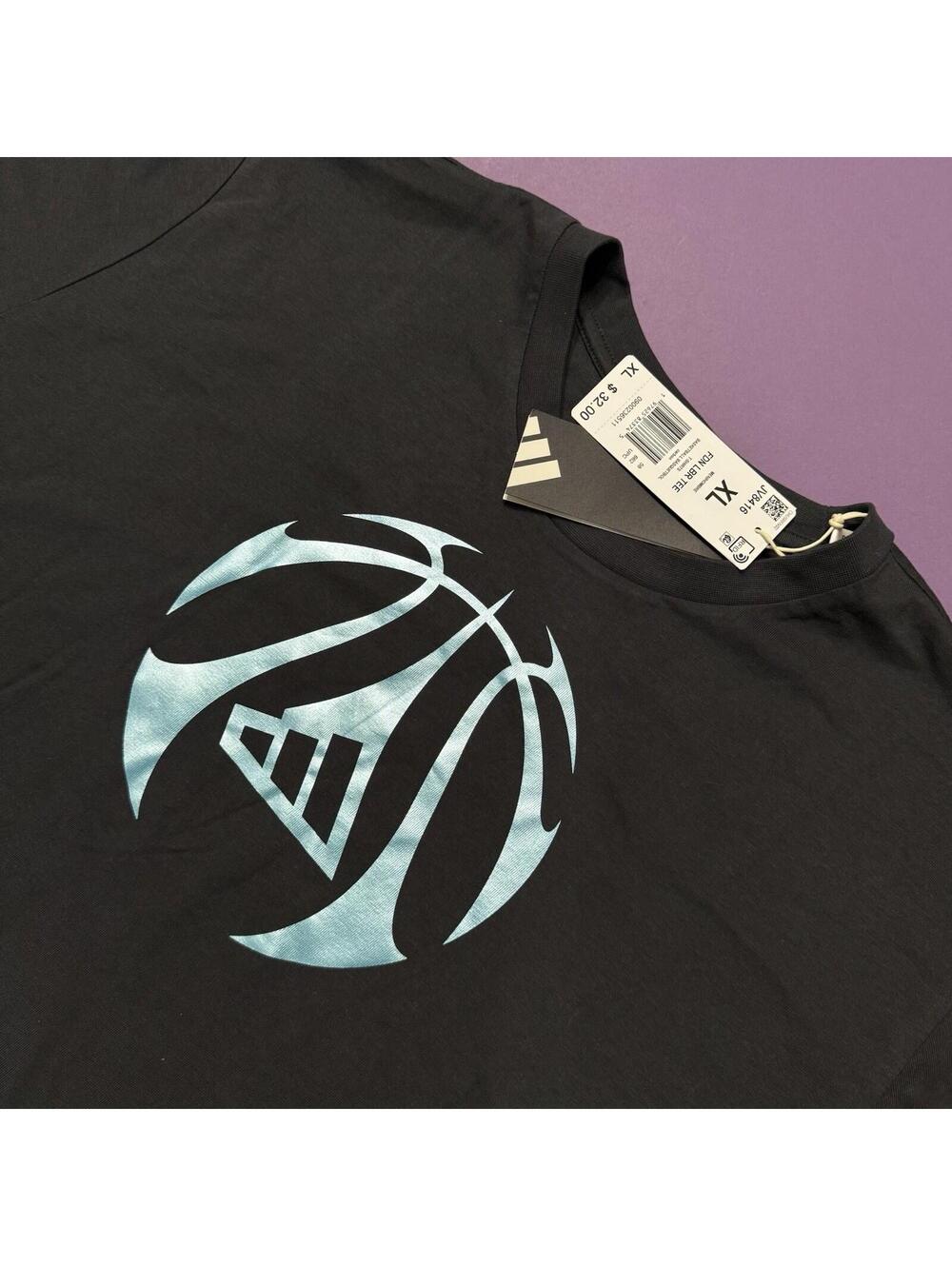 Adidas Rare Millennium Hoops Basketball Graphic Carbon Grey T-Shirt JV8416 Men’s